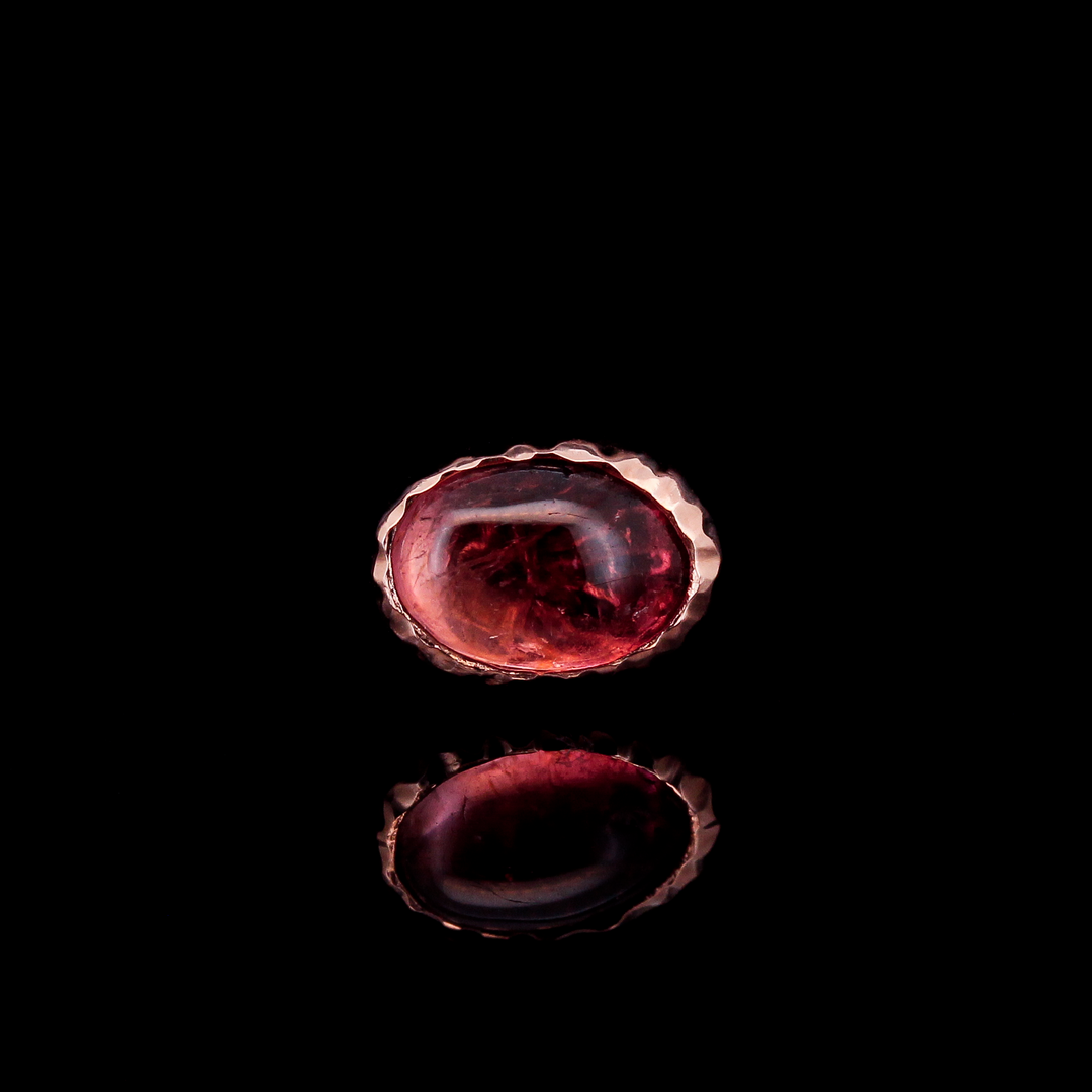 Pink Tourmaline in Rose Gold "Lista" - 14ga threaded end