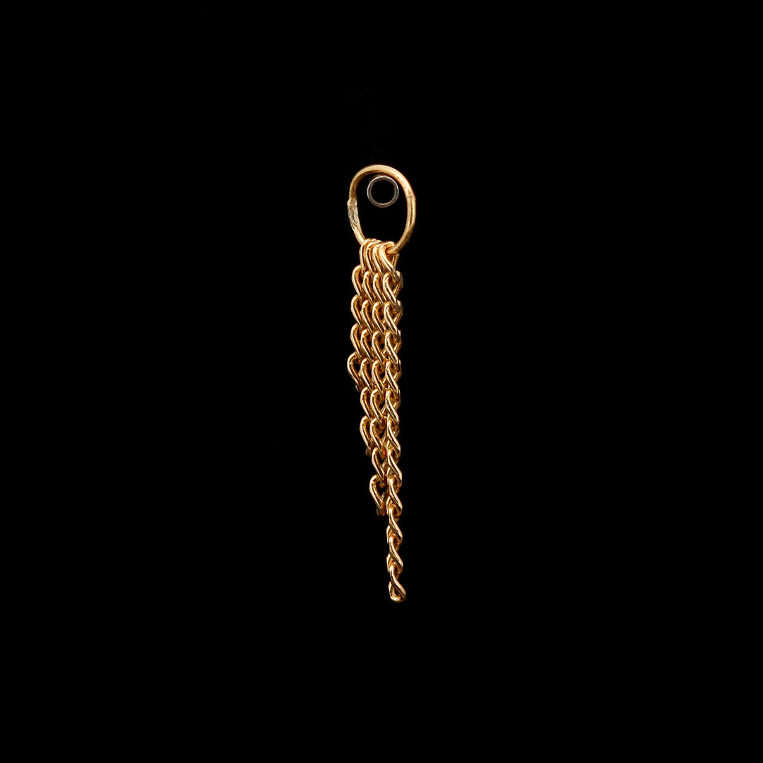 14kt Yellow Gold Quad Chain Charm