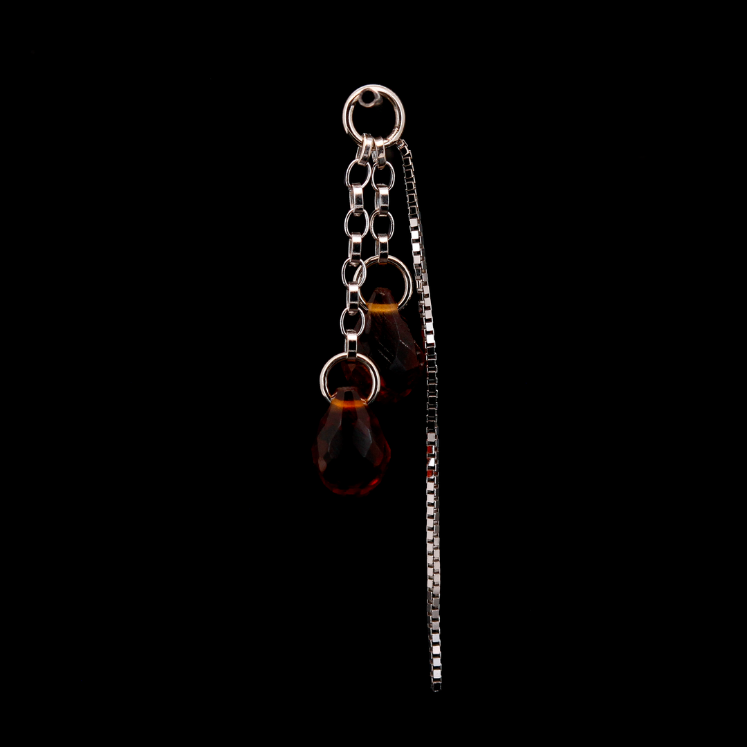 "Red Citrine Charm" - White Gold