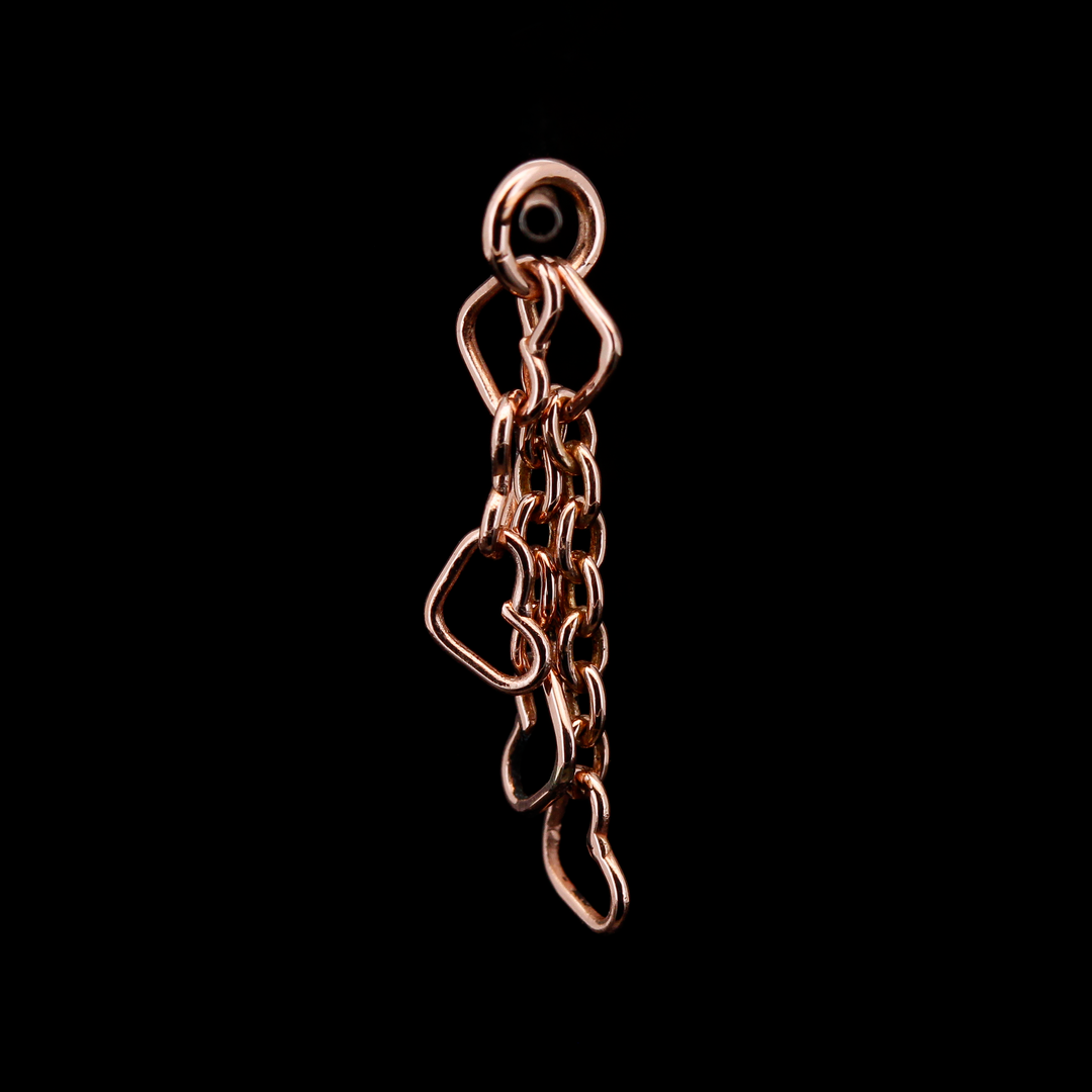 Rose Gold Heart Cascade Chain Charm