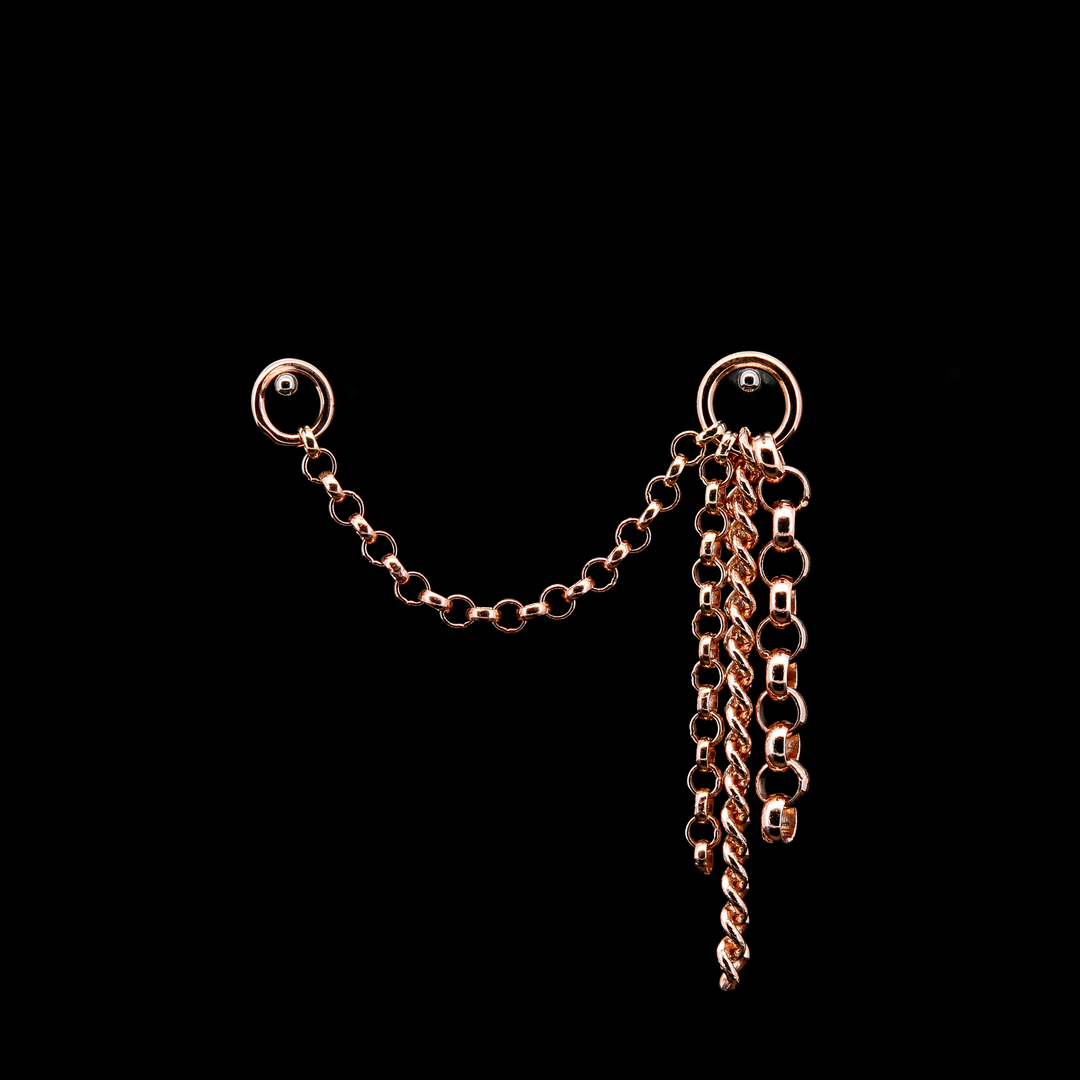 "Rolo Tassel Chain" Rose Gold