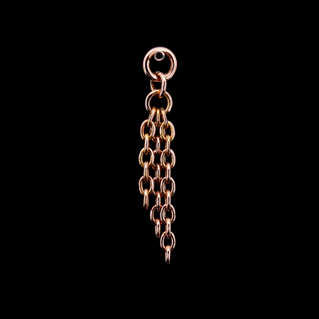 Rose Gold Triple Chain Charm