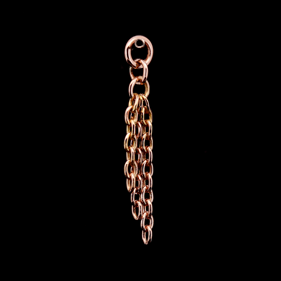 Rose Gold Triple Chain Charm