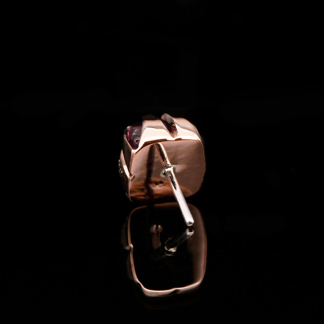 Square Amethyst in 14kt Rose Gold - Threadless end