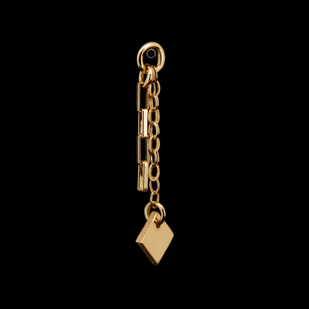 Square Charm - 14kt Yellow Gold