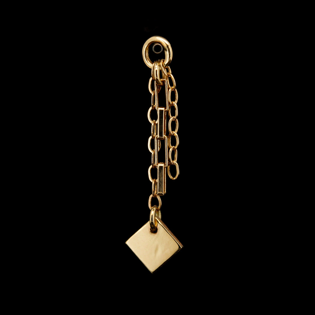 Square Charm - 14kt Yellow Gold