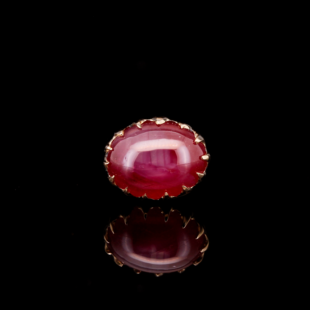 Star Ruby in Yellow Gold - 14ga Threaded end