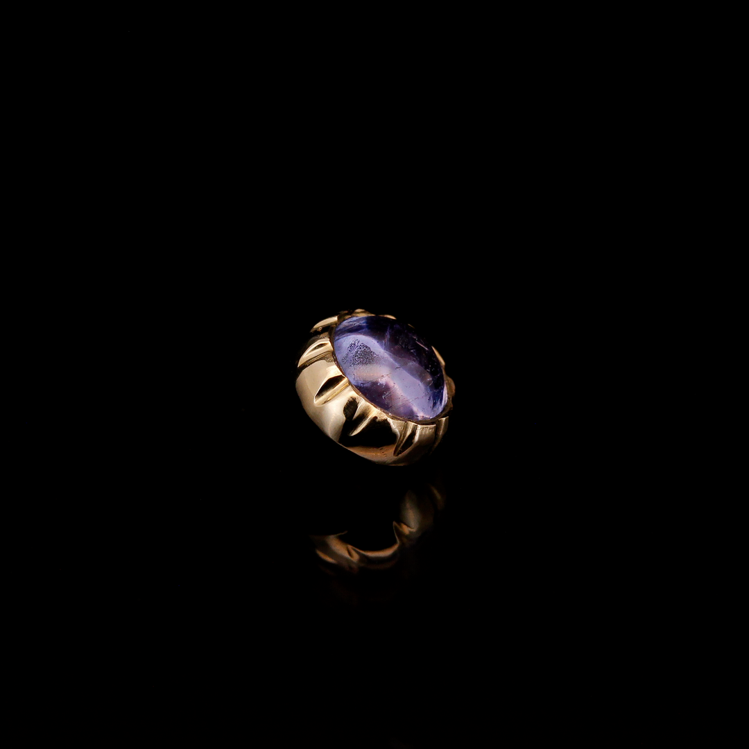 Tanzanite in Yellow Gold "Safran" - 14ga threaded end