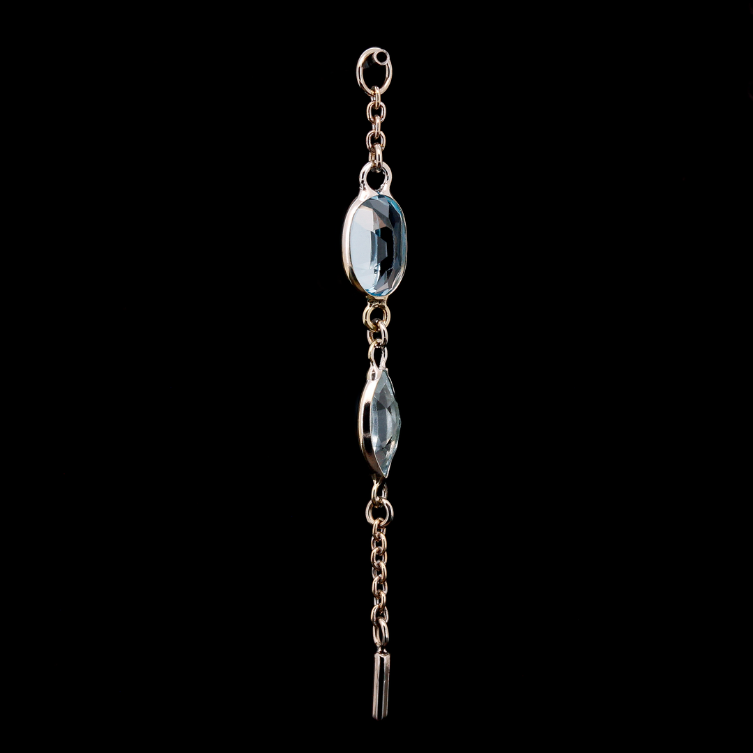 Blue Topaz in White Gold Charm