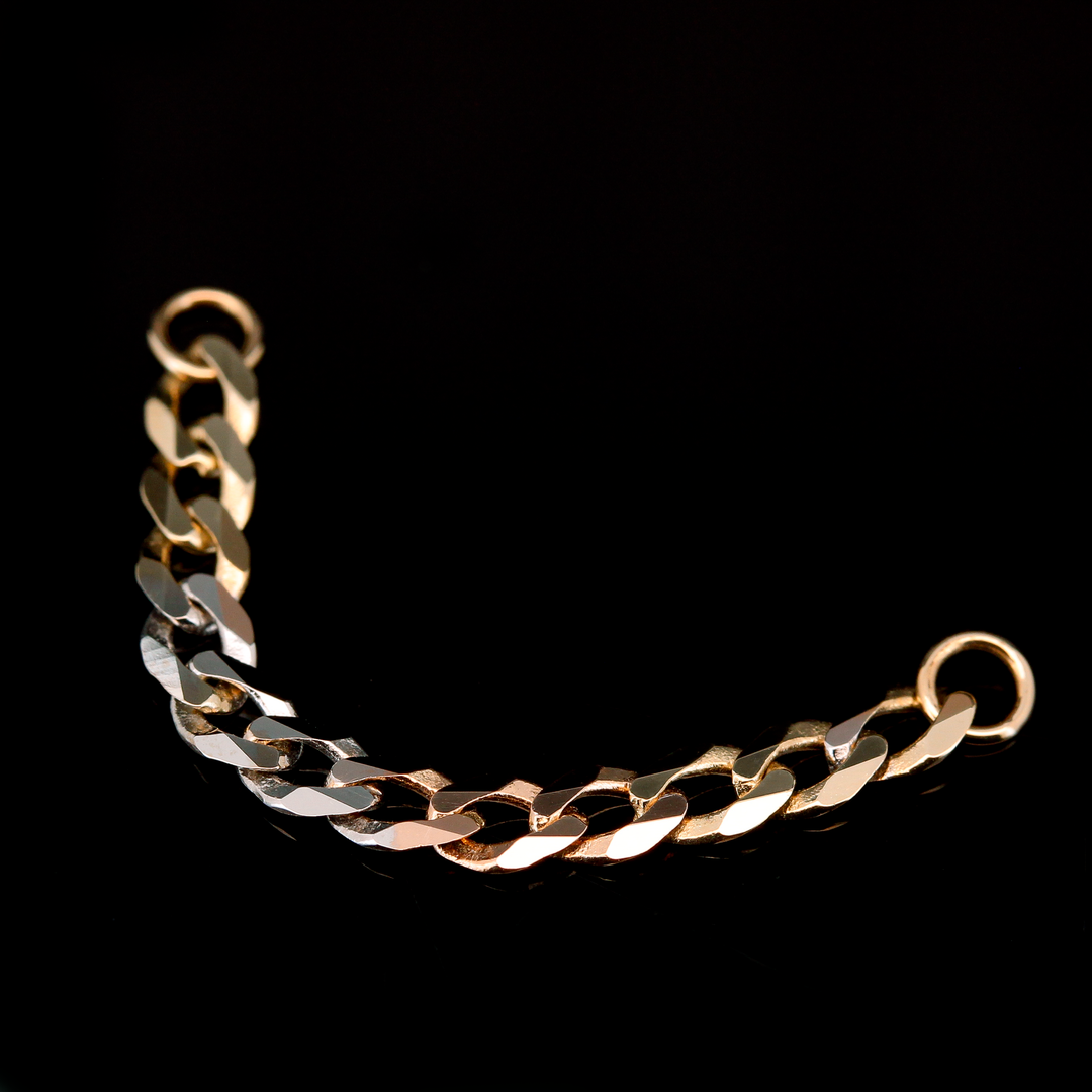 Mixed Metal "Tri-Rail Chain"