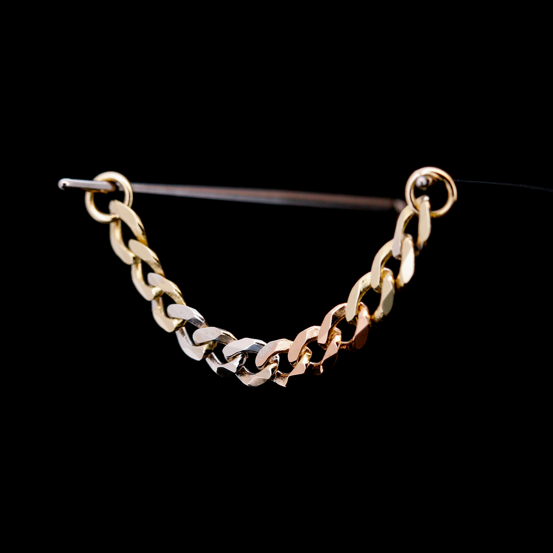 Mixed Metal "Tri-Rail Chain"