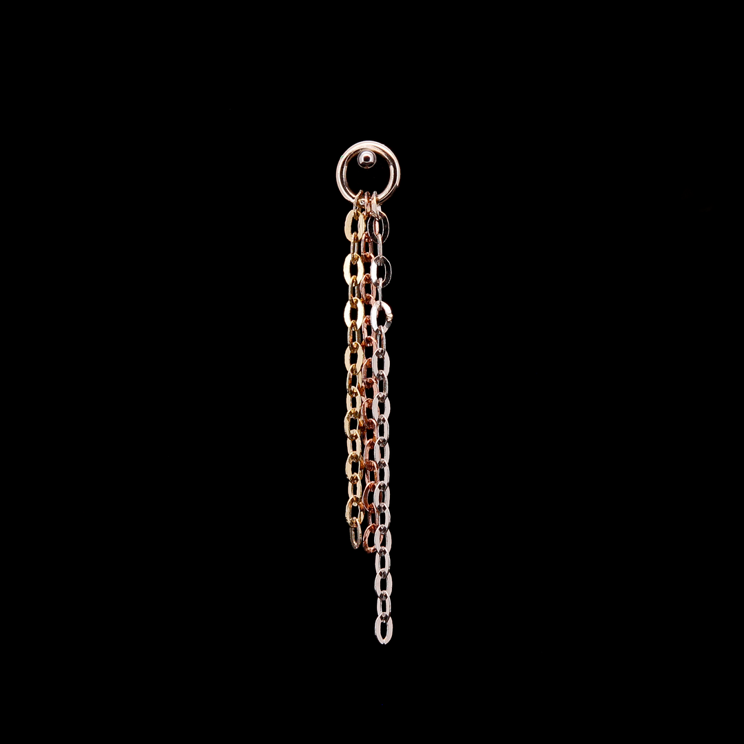 Mixed Metal "Triple Tassel" Chain Charm