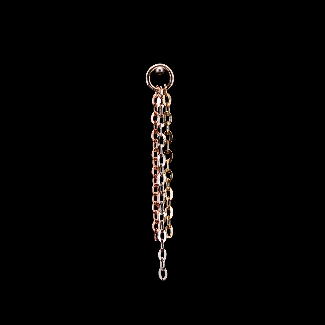 Mixed Metal "Triple Tassel" Chain Charm