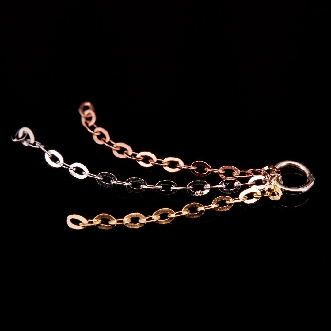 Mixed Metal "Triple Tassel" Chain Charm