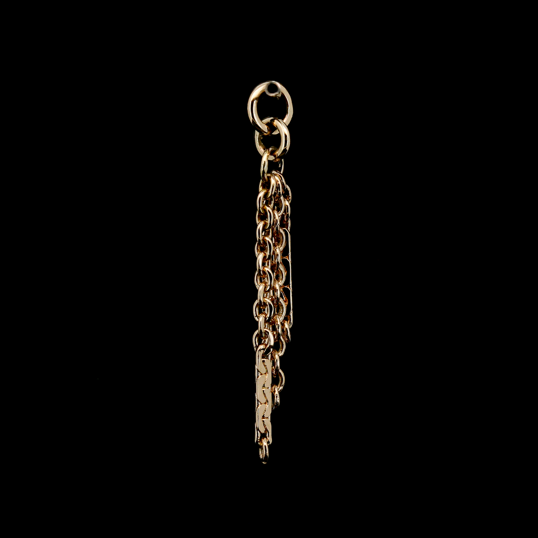 Yellow Gold Triple Dap Chain Charm