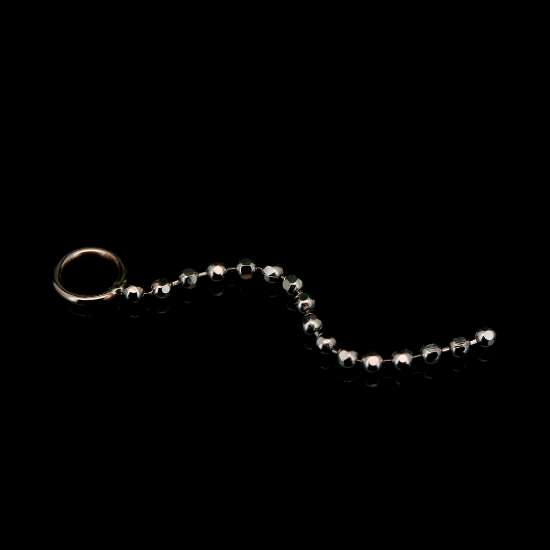 White Gold Tiny Faceted Bead Single