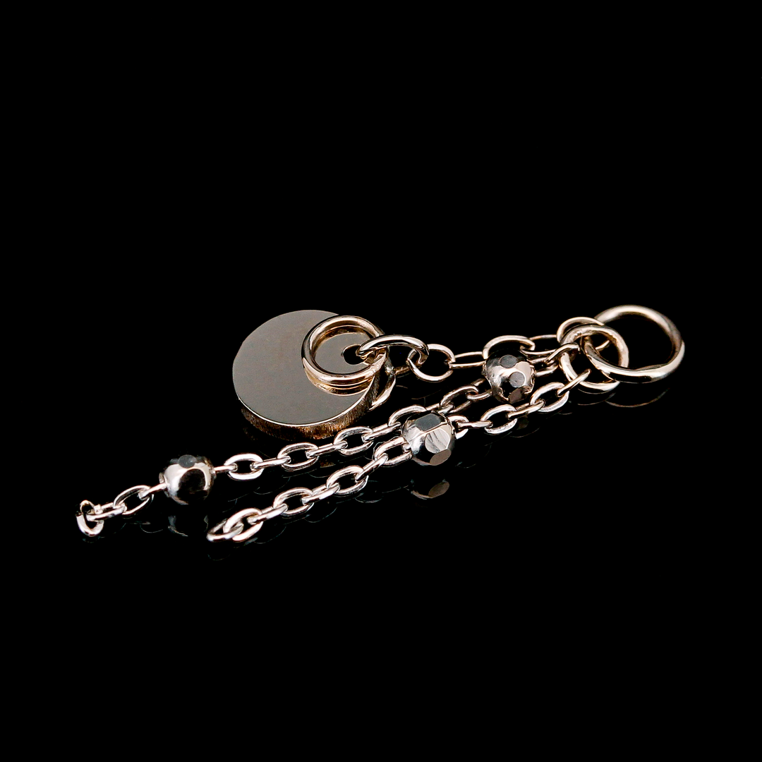 White Gold Circle Charm