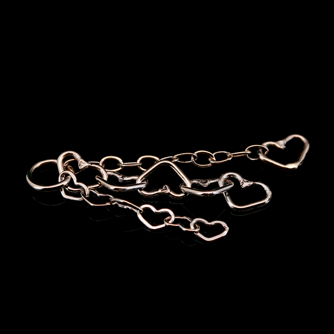 White Gold Heart Cascade Charm