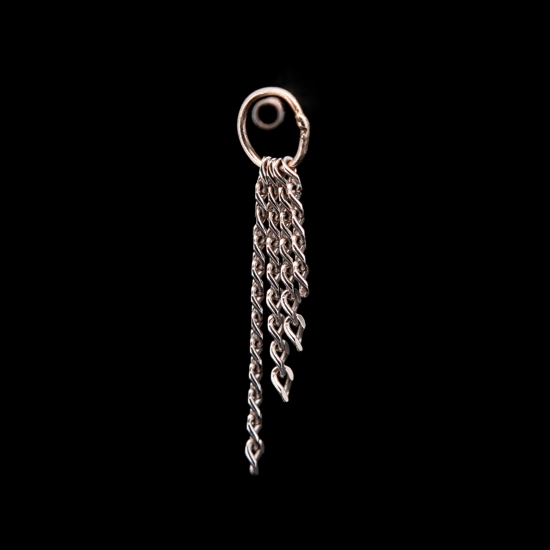 White Gold Quad Chain Charm