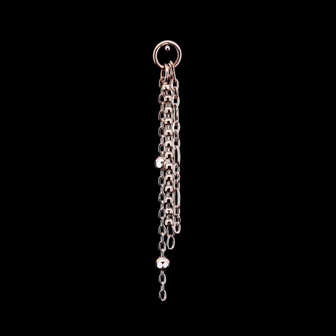 White Gold Quad Chain Charm