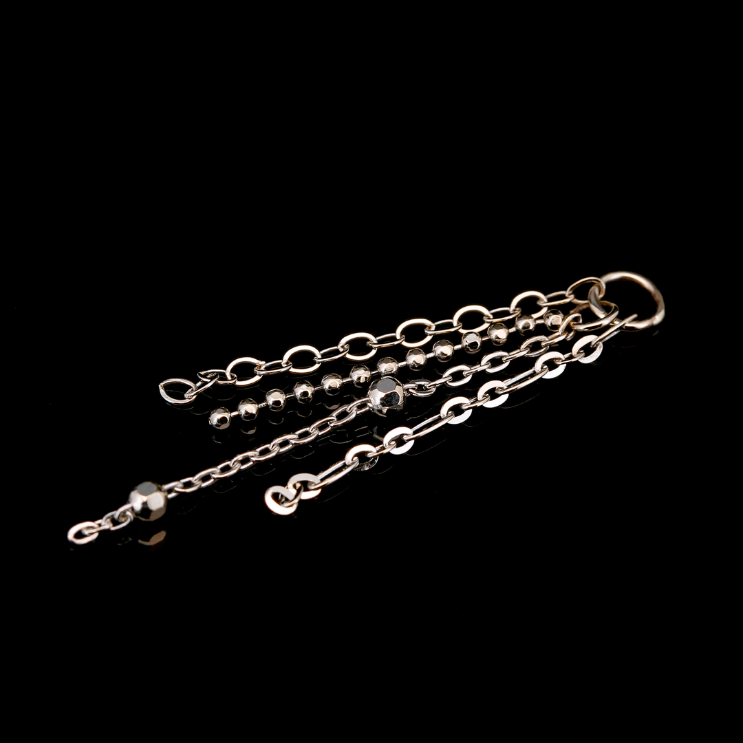 White Gold Quad Chain Charm