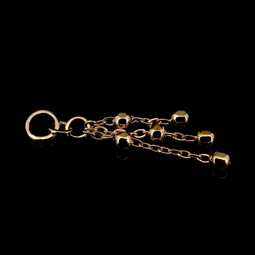 Bead Chain Tassel Charm - 14kt Yellow Gold