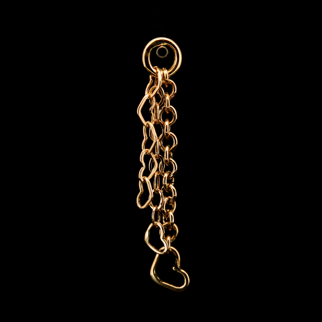 Heart Cascade Yellow Gold Charm