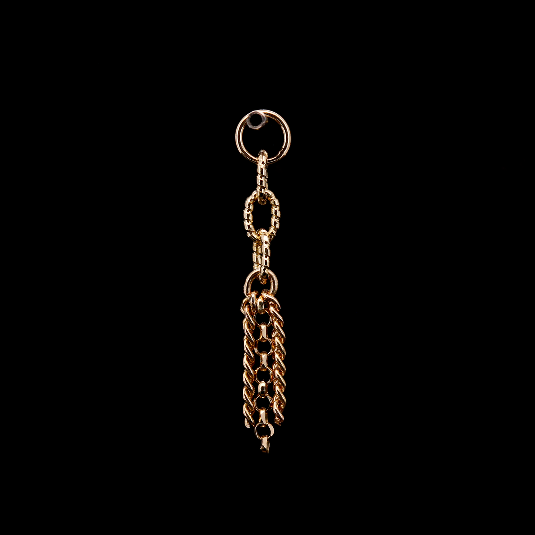 Yellow Gold "Textured Tassel" Charm