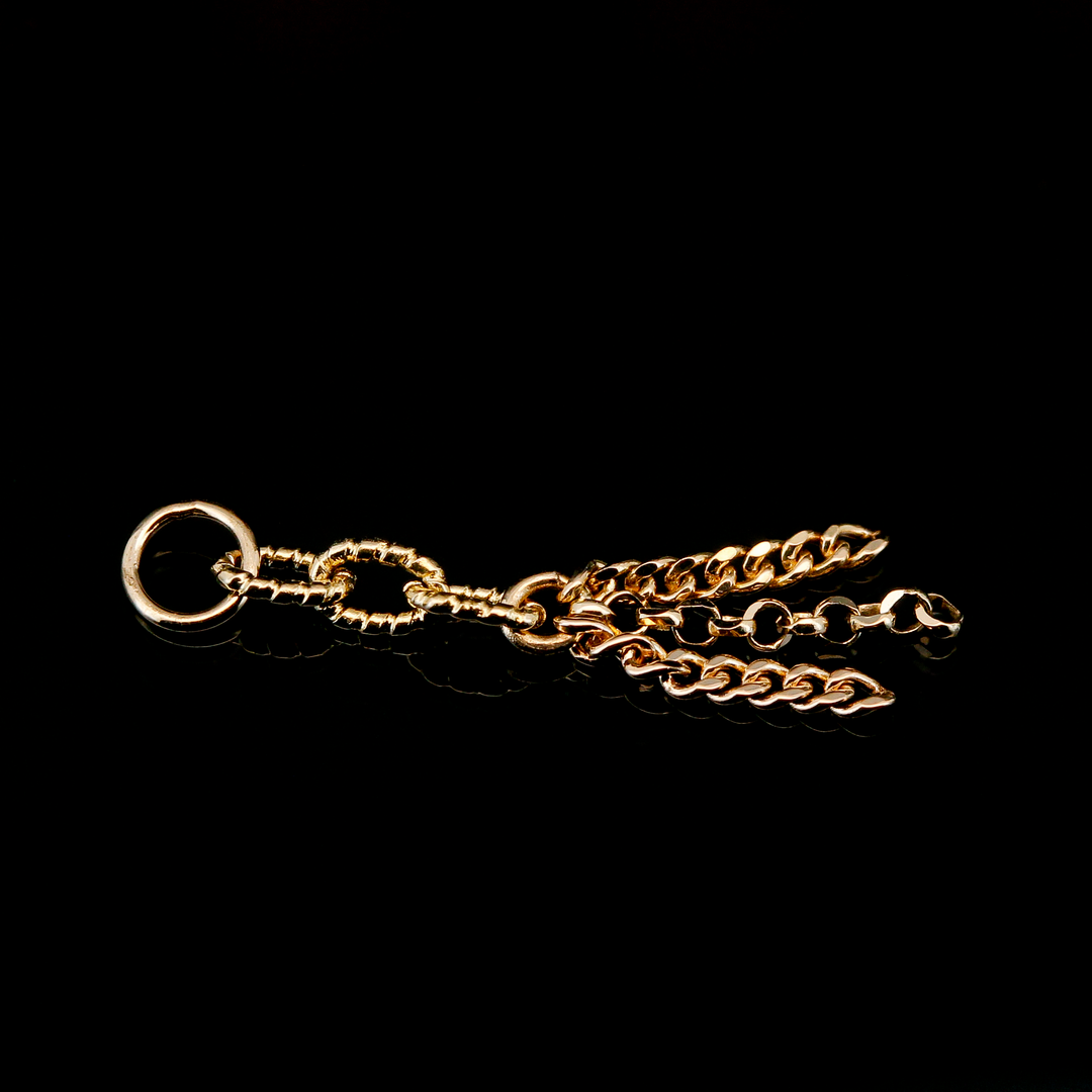 Yellow Gold "Textured Tassel" Charm