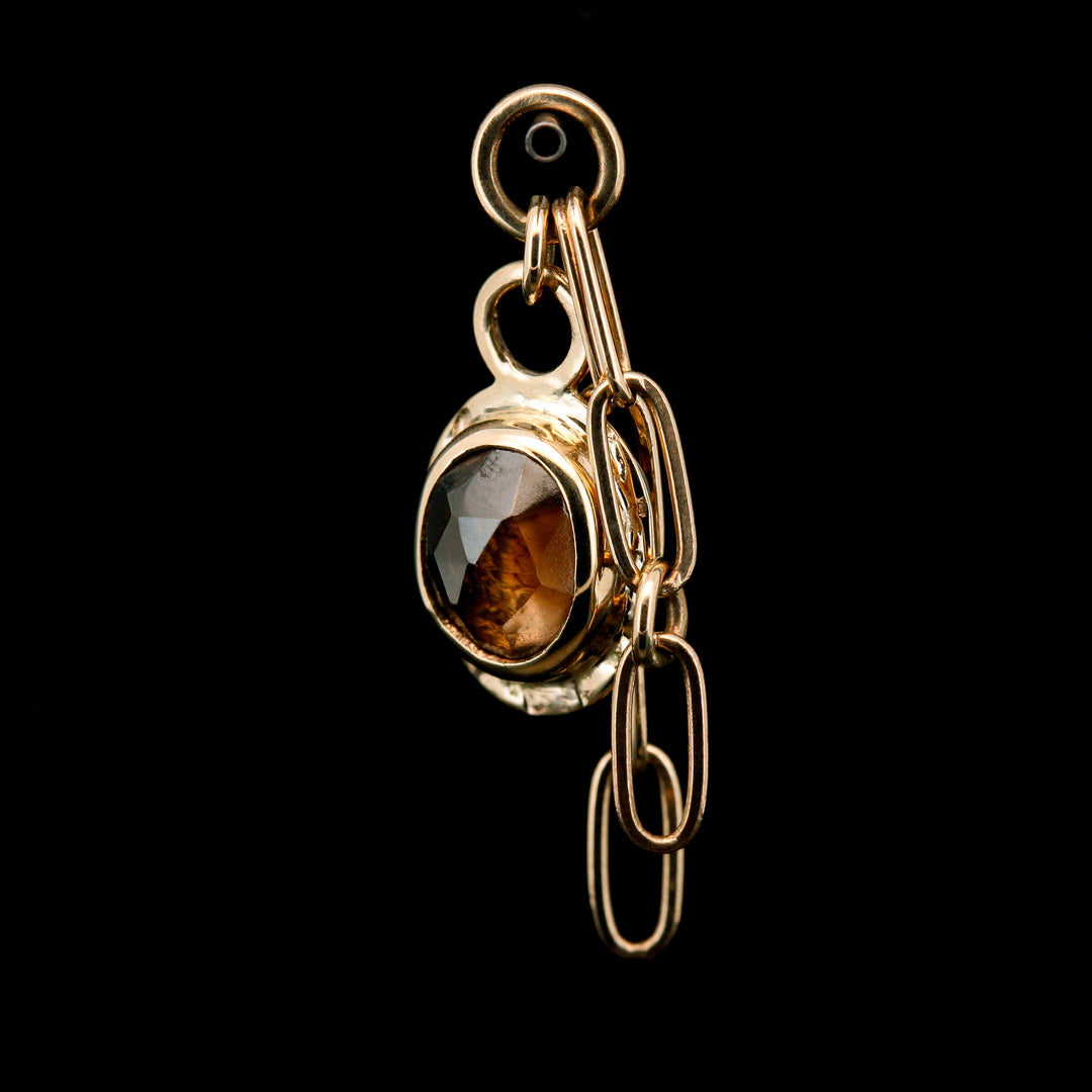 Comet Charm - Zircon in Yellow Gold